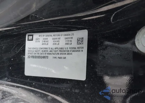 2014 Chevrolet Camaro 1Lt из США, поврежденный, VIN 2G1FB3D30E9248670